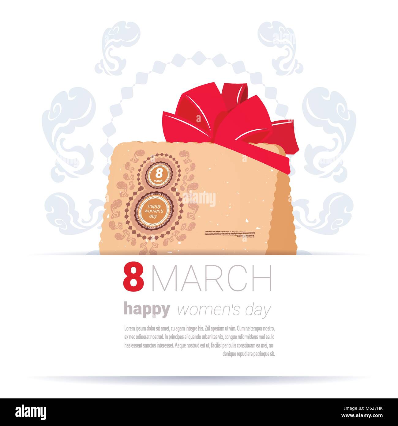 Decorated Envelope With 8 March Sign Happy Women Day Template ...
