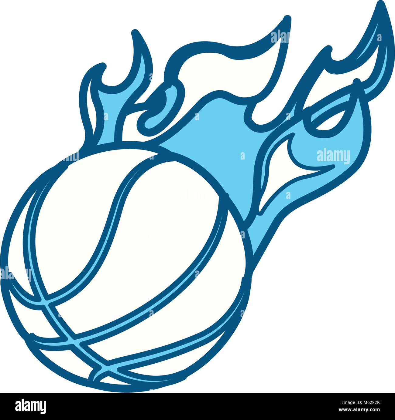 Basketball ball in fire icon vector illustration graphic design Stock
