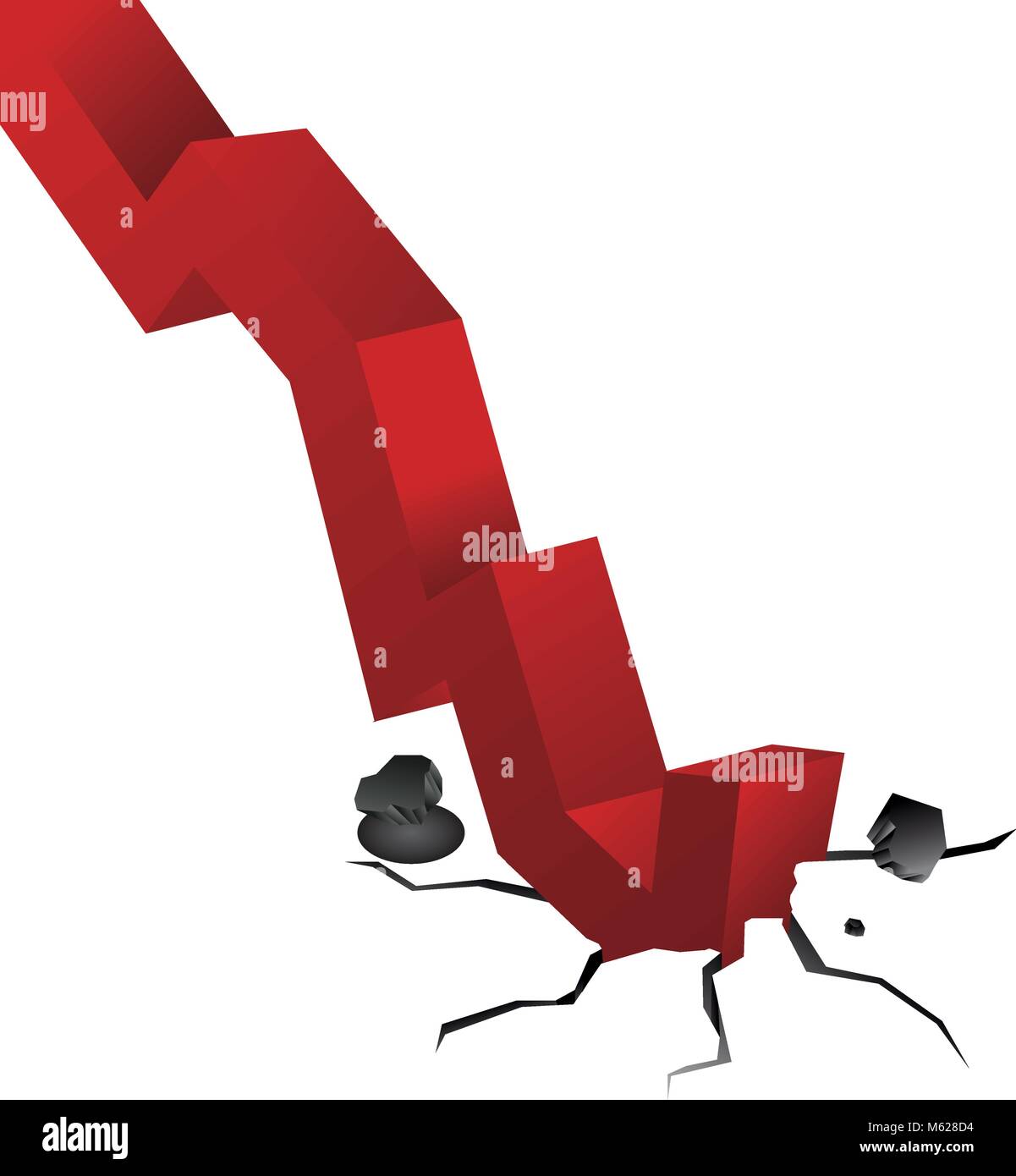 Arrow statistics decrease icon vector illustration graphic design Stock ...