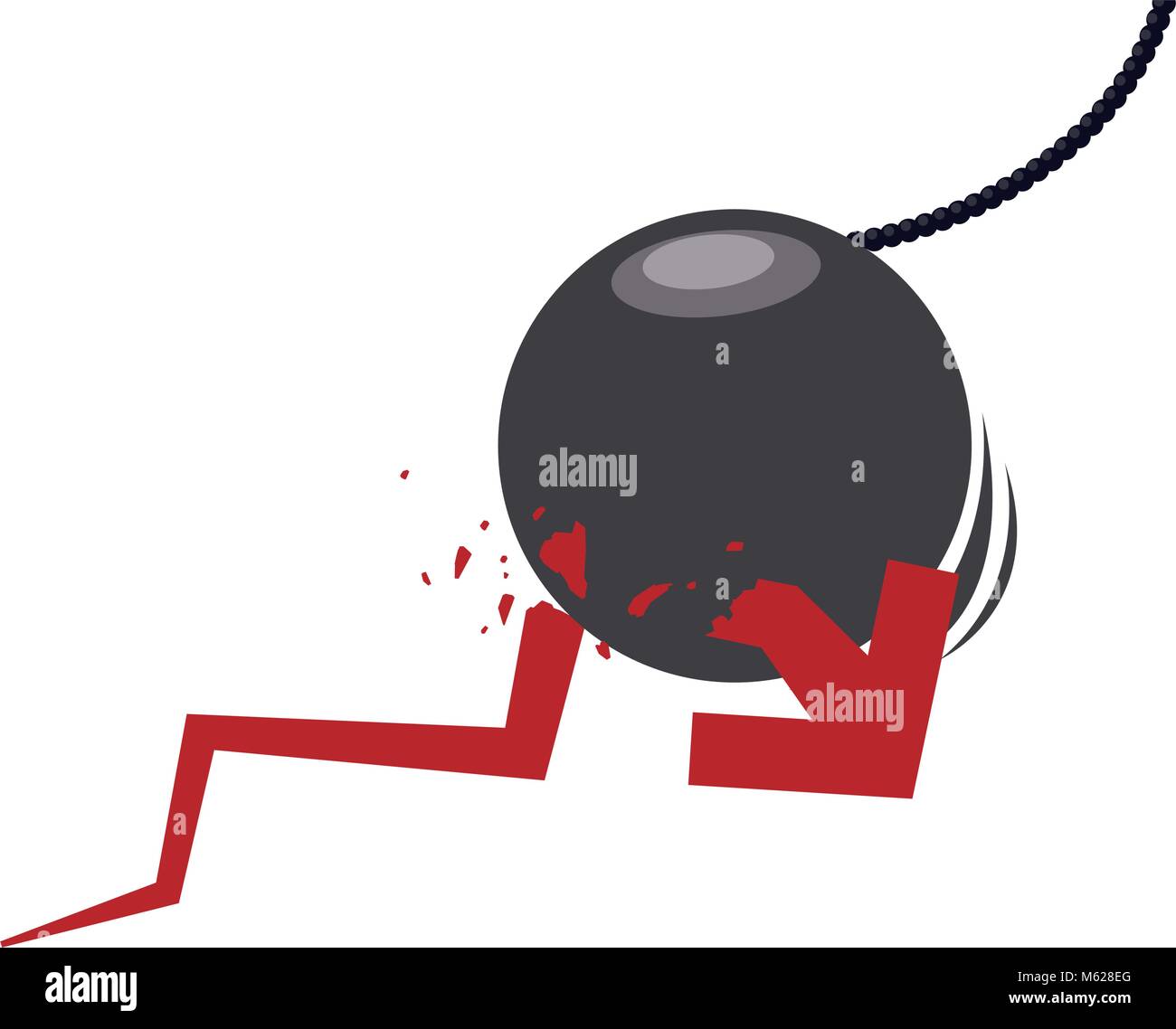 Arrow statistics decrease icon vector illustration graphic design Stock ...