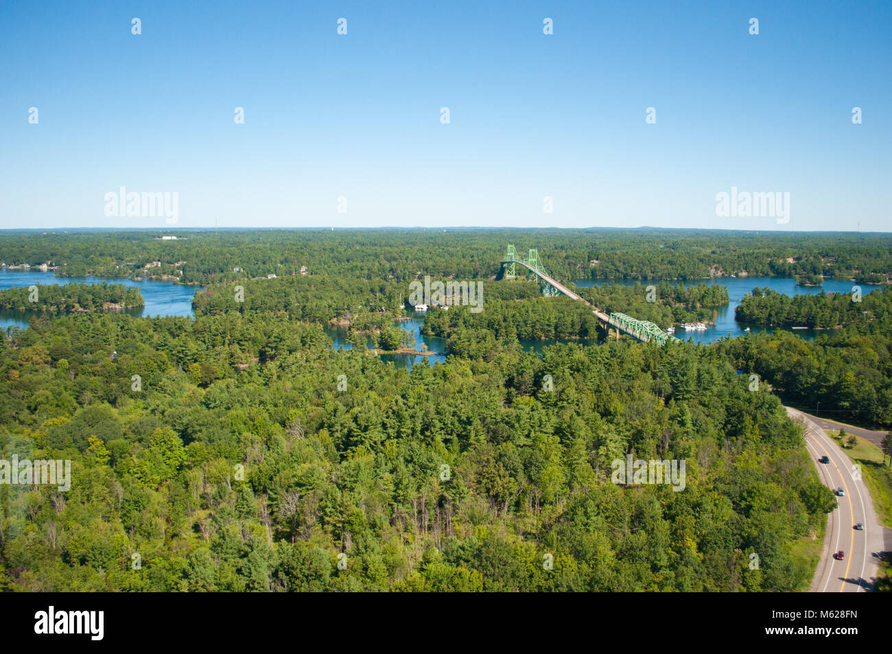 1000 Islands, Thousand Islands, views from 1000 Islands Tower Stock Photo