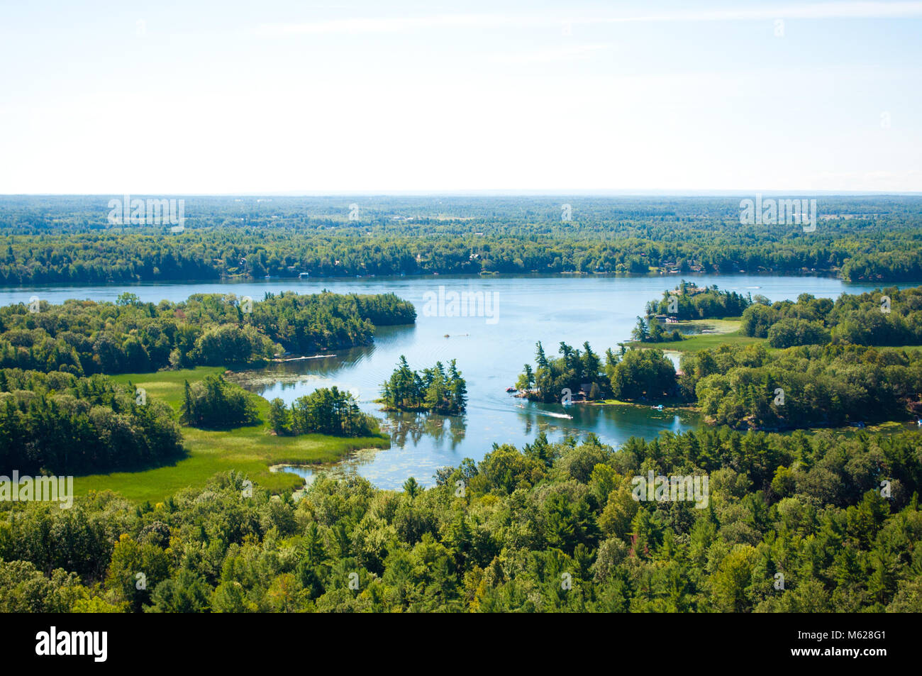 1000 Islands, Thousand Islands, views from 1000 Islands Tower Stock Photo