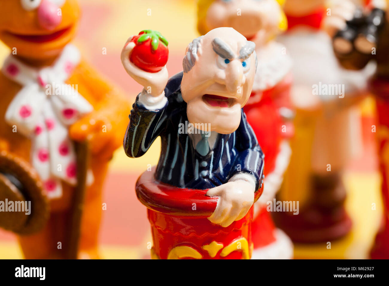 The Muppets action figure toy of Statler (Statler and Waldorf, heckling grouchy old men) - USA Stock Photo