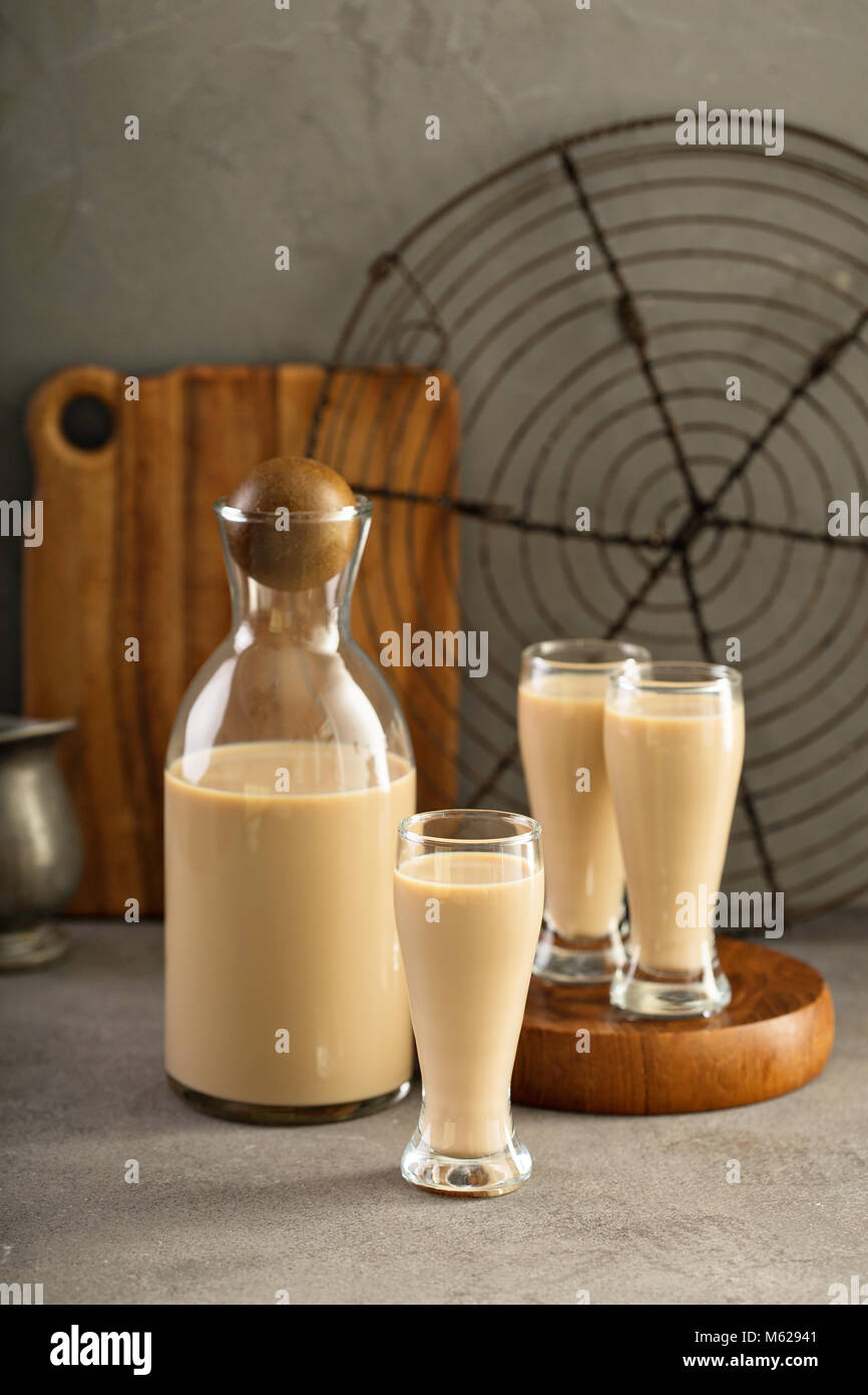 Homemade irish cream liquor Stock Photo