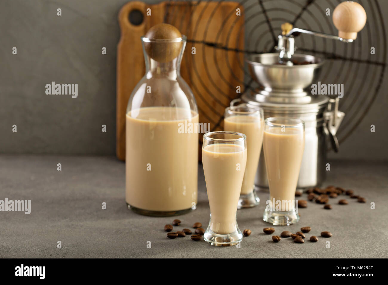 Homemade irish cream and coffee liquor Stock Photo