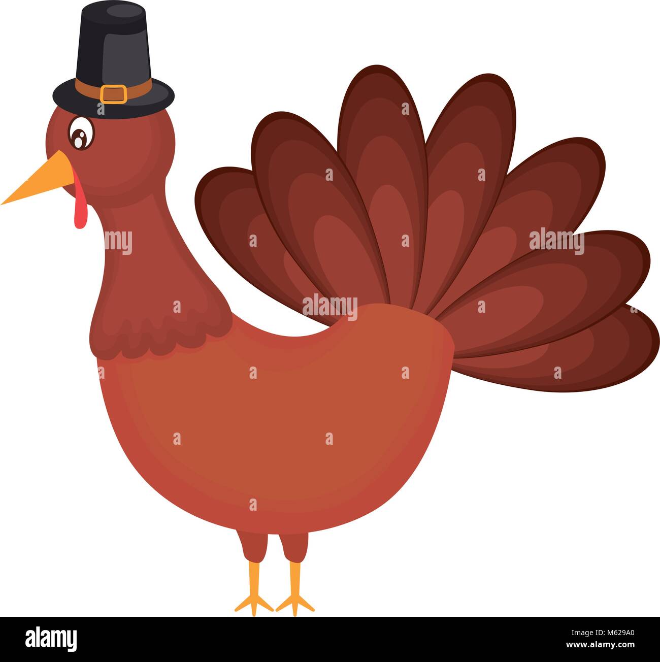 colorful turkey thanksgiving over white background vector illustration ...