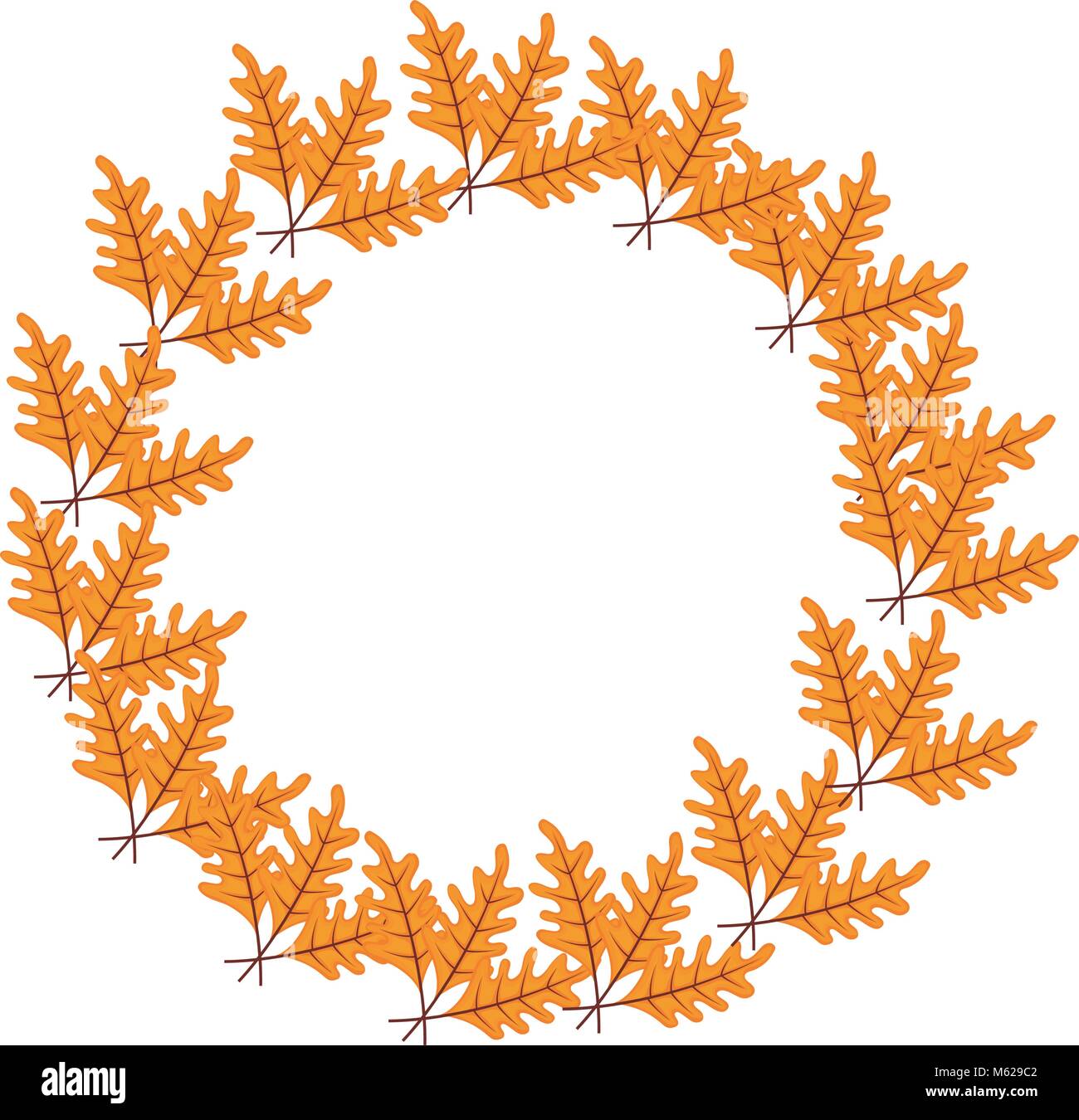 Vector Rpund Leave Frame colorful round frame leaves over whit background vector illustration ...
