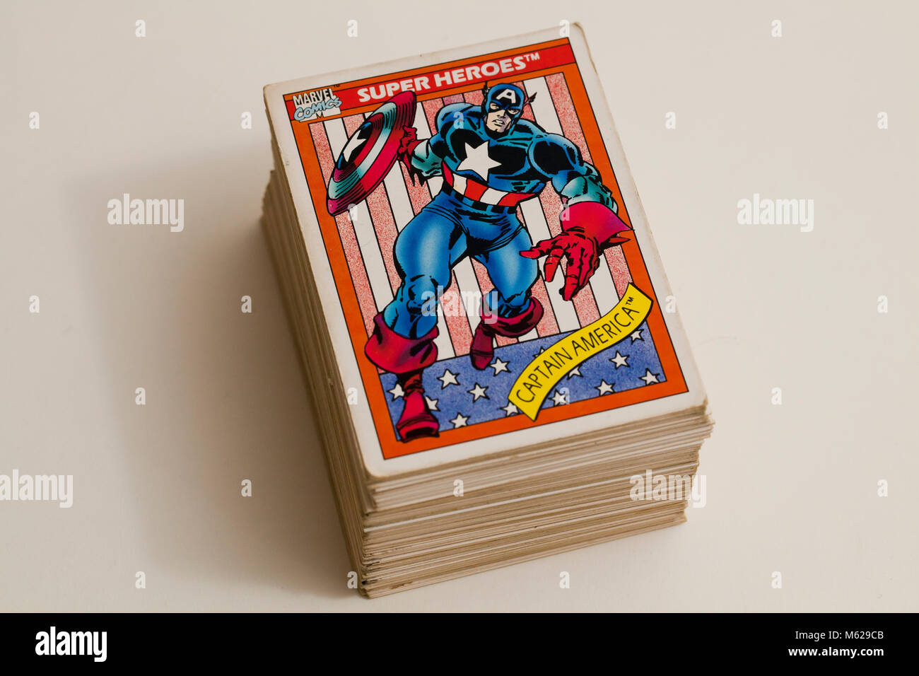 1990s Marvel Universe trading cards - USA Stock Photo