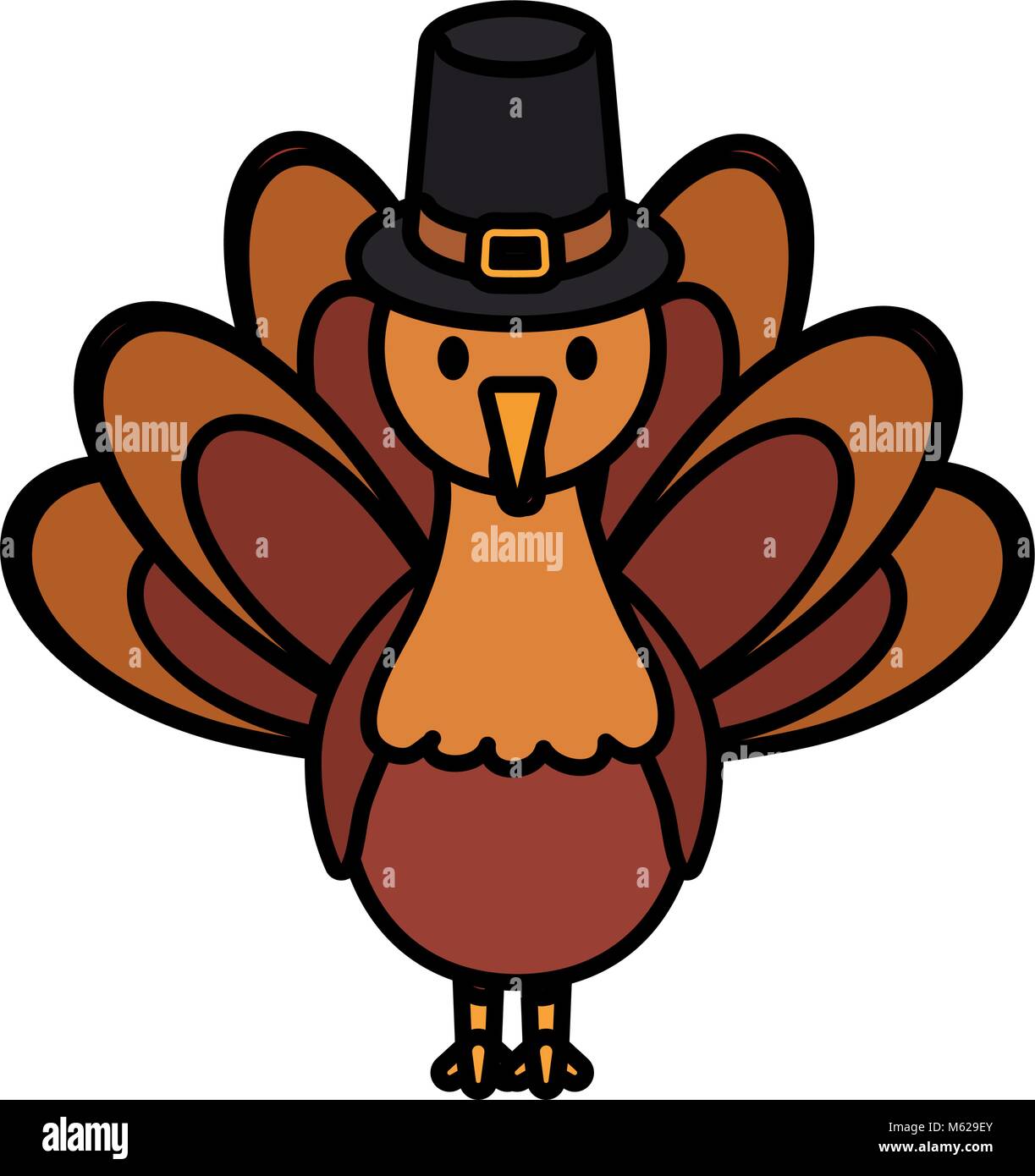colorful turkey thanksgiving over white background vector illustration ...