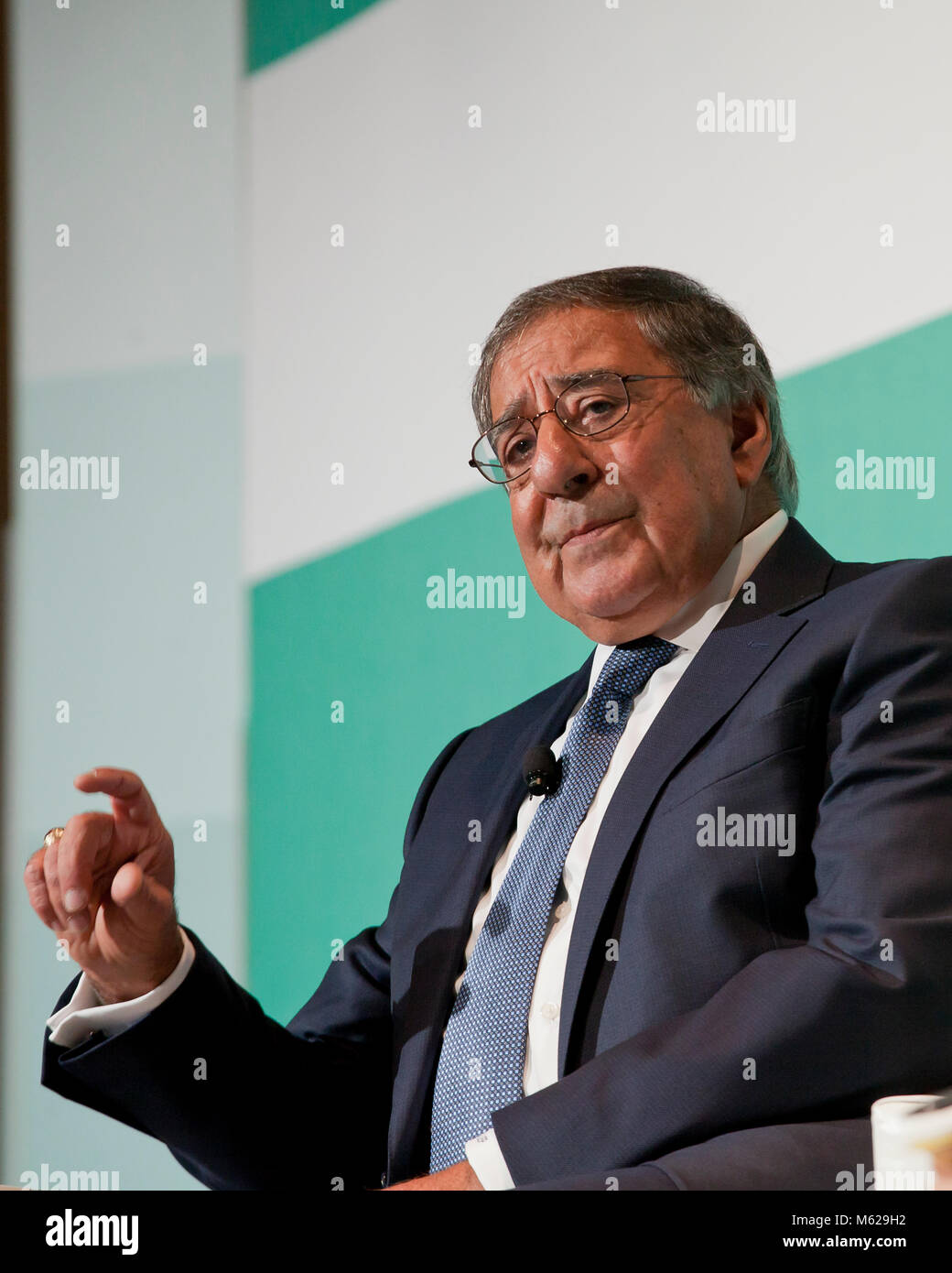 October 23, 2017, Washington, DC USA - Leon Panetta, former Secretary of Defense and CIA, speaking on countering violent extremism. Stock Photo