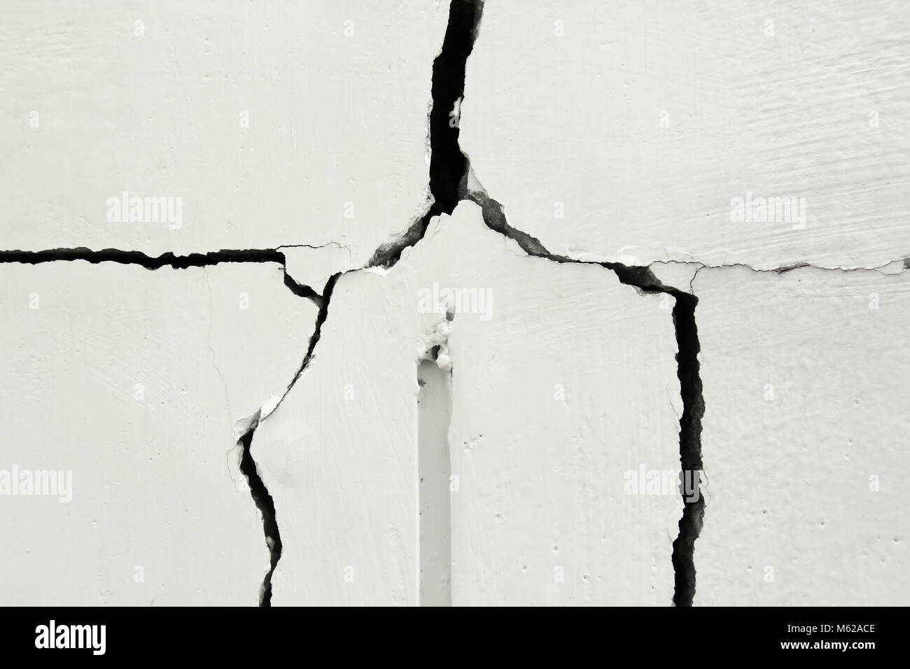 Home problem, building problem wall cracked need to repair hurry up Stock Photo