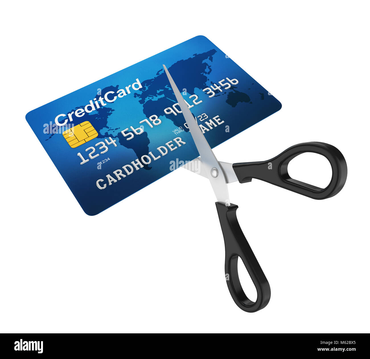 Credit Card and Scissors Isolated Stock Photo - Alamy
