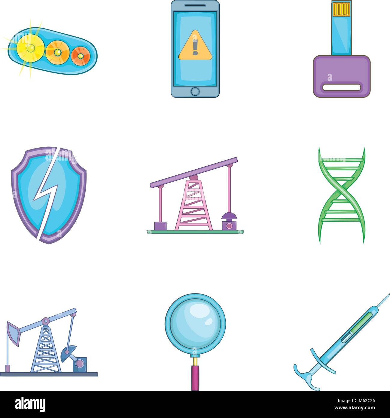 Tech world icons set, cartoon style Stock Vector Image & Art - Alamy