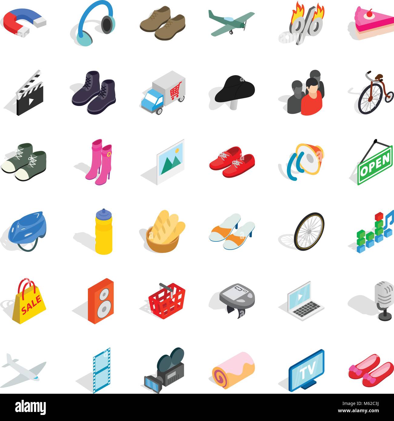 Online warehouse icons set, isometric style Stock Vector Image & Art ...