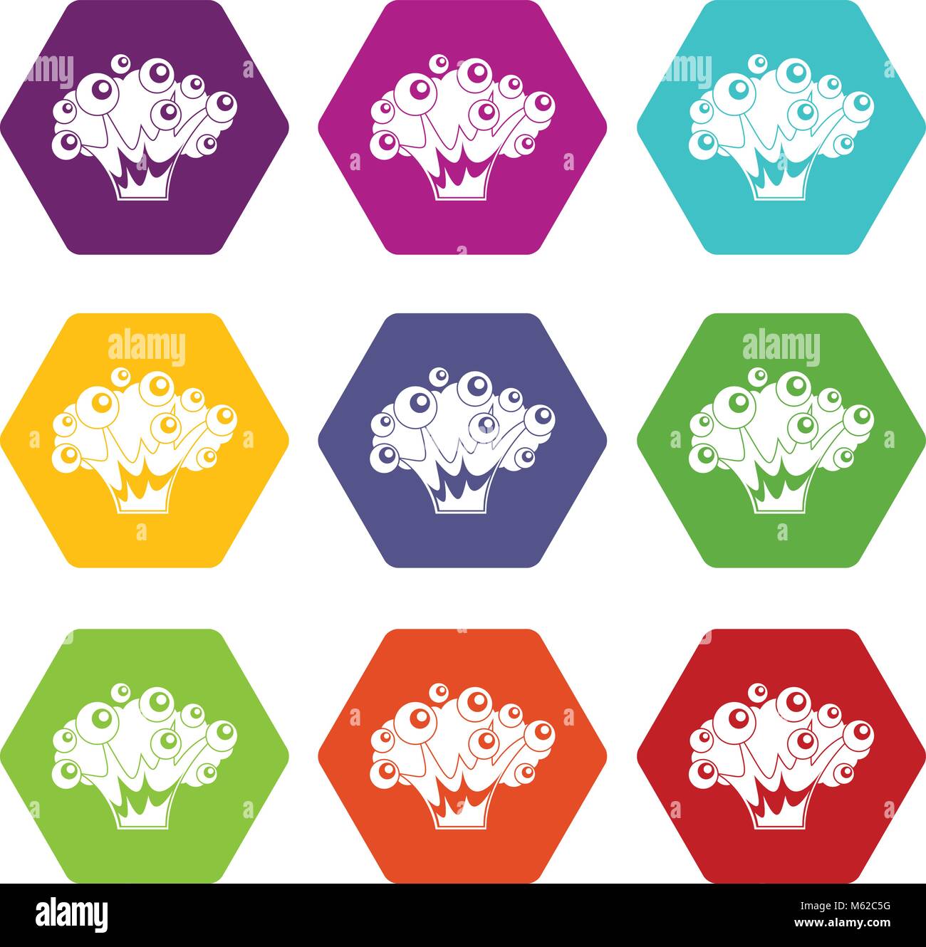 High power explosion icon set color hexahedron Stock Vector Image & Art ...