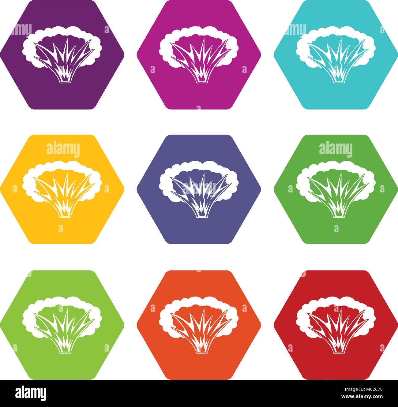 Atomical explosion icon set color hexahedron Stock Vector Image & Art ...