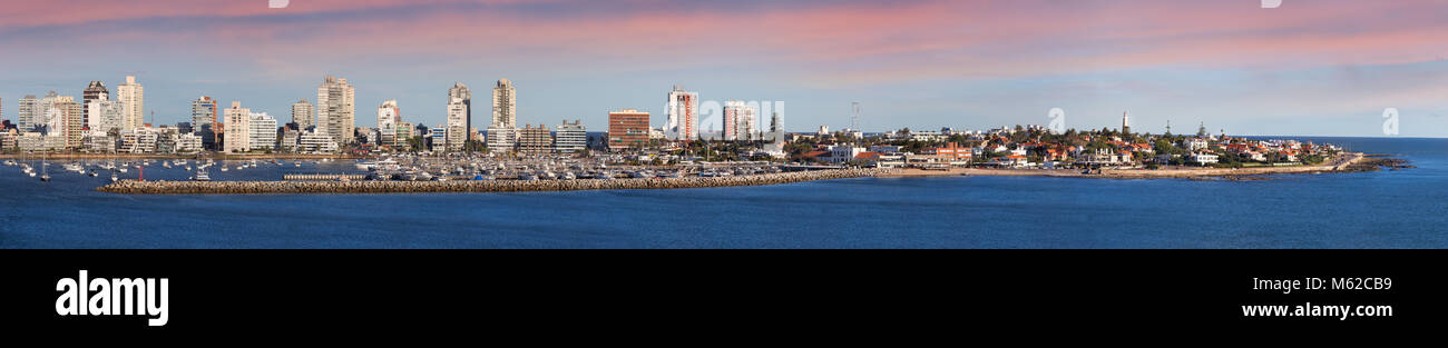 Panoramic view of the Port Of Punta Del Este Uruguay at summer in the morning. Stock Photo