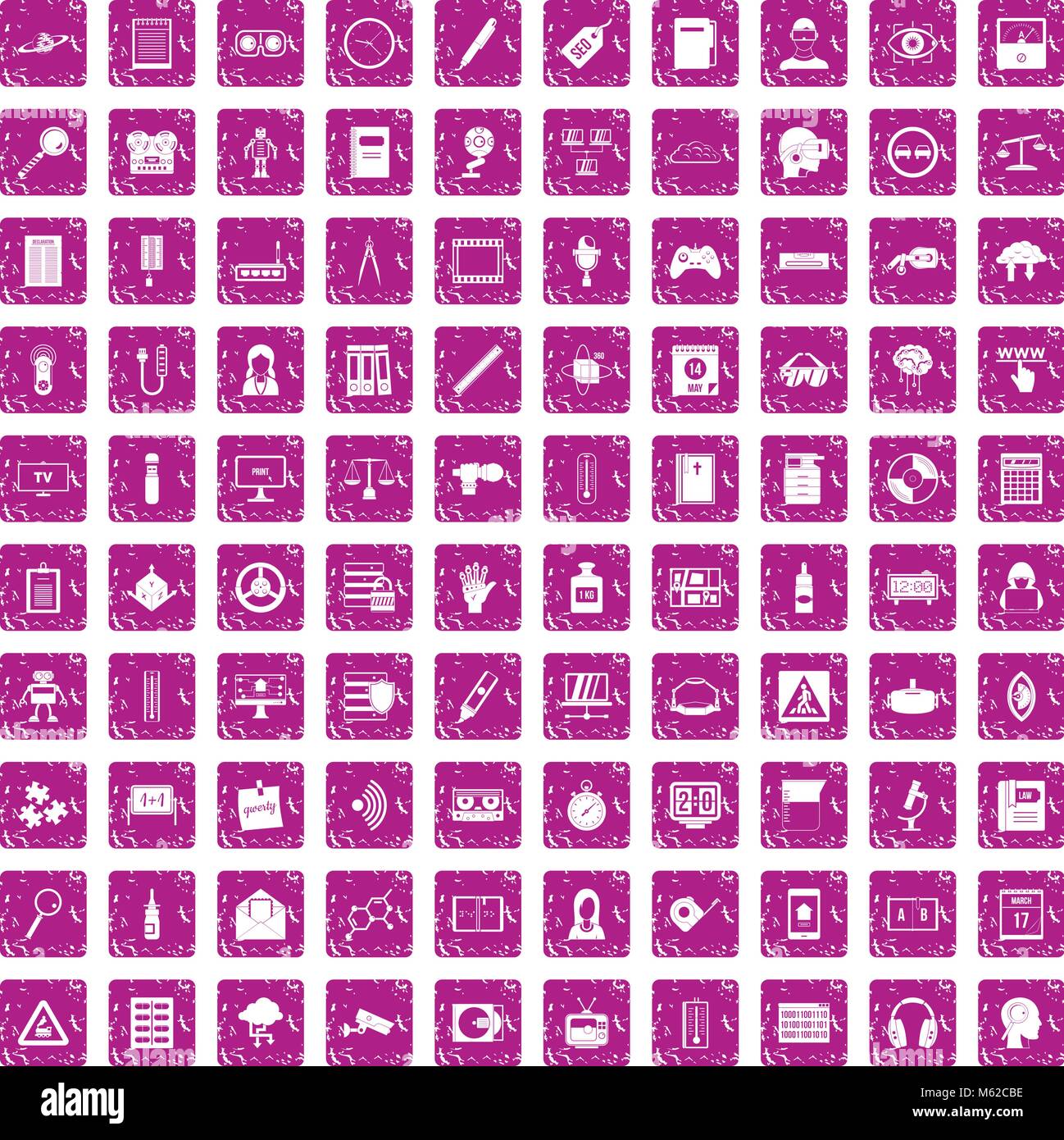 100 information icons set grunge pink Stock Vector Image & Art - Alamy