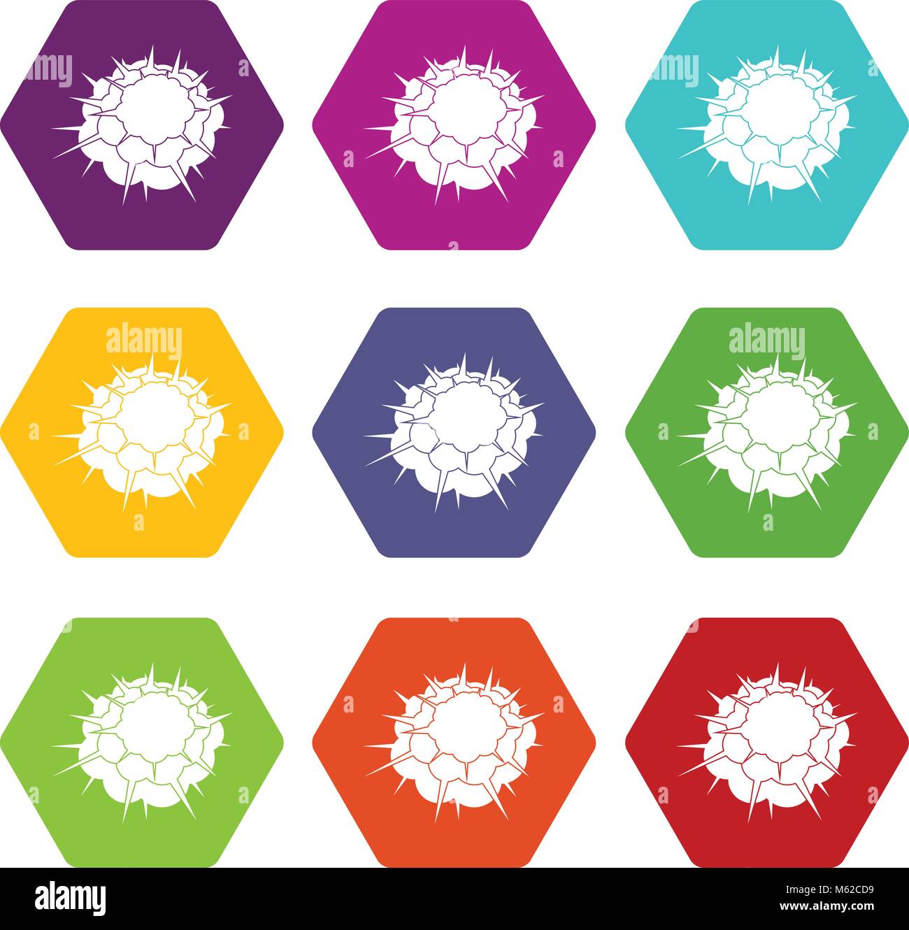 Atomic explosion icon set color hexahedron Stock Vector Image & Art - Alamy