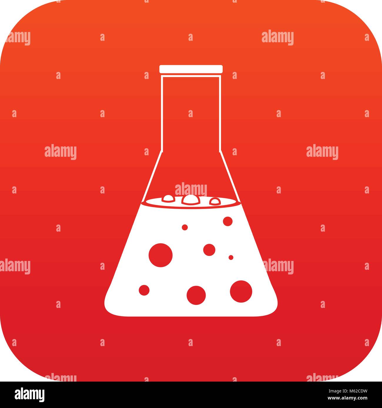 Chemical flask icon digital red Stock Vector Image & Art - Alamy