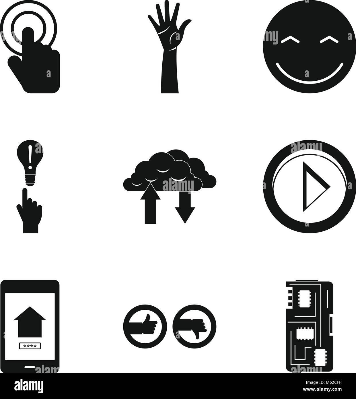 Touchpad icons set, simple style Stock Vector Image & Art - Alamy
