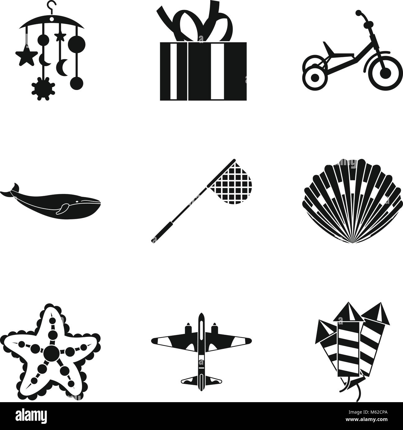 Children toy icons set, simple style Stock Vector Image & Art - Alamy