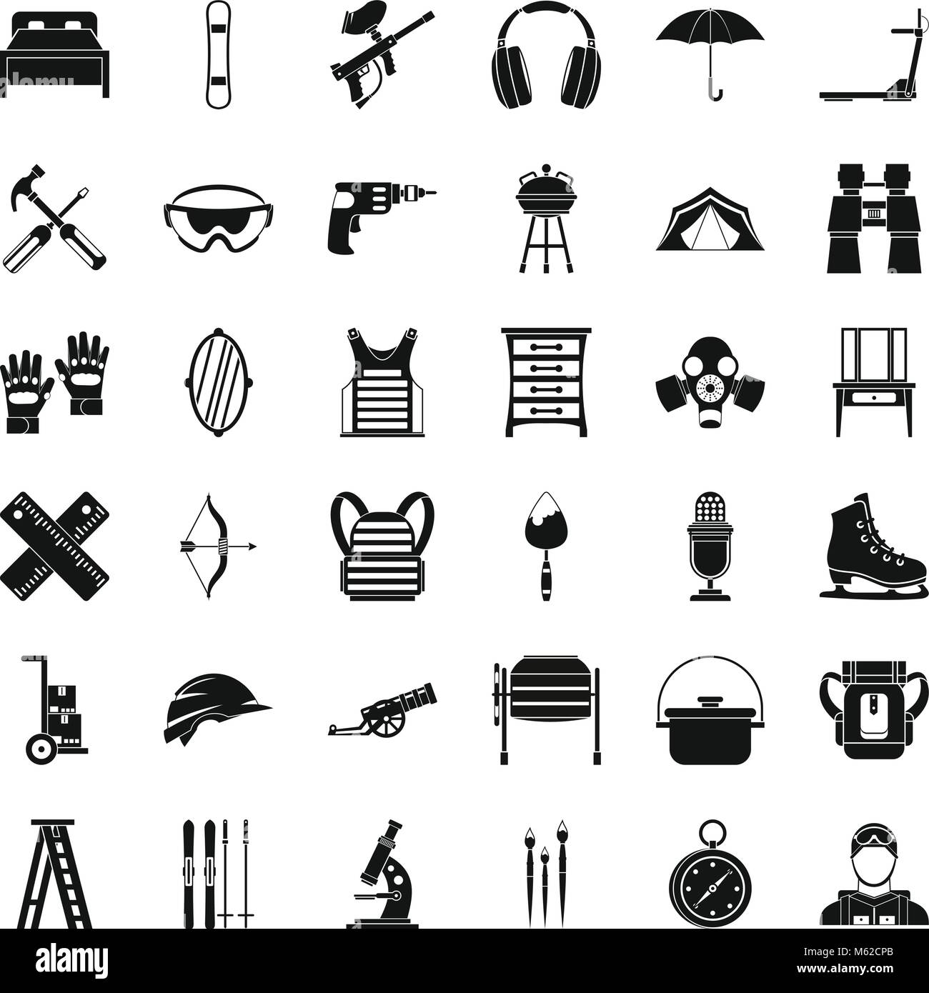 Outfit icons set, simple style Stock Vector