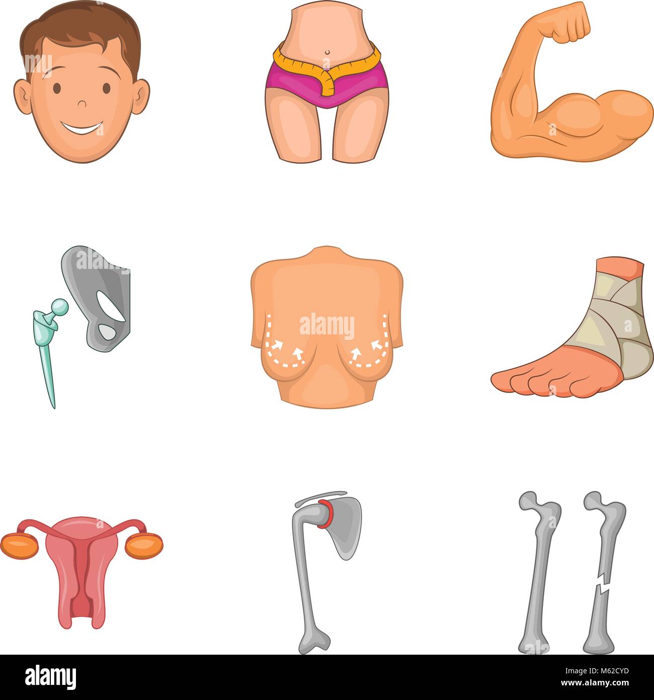Healthy body icons set, cartoon style Stock Vector Image & Art - Alamy