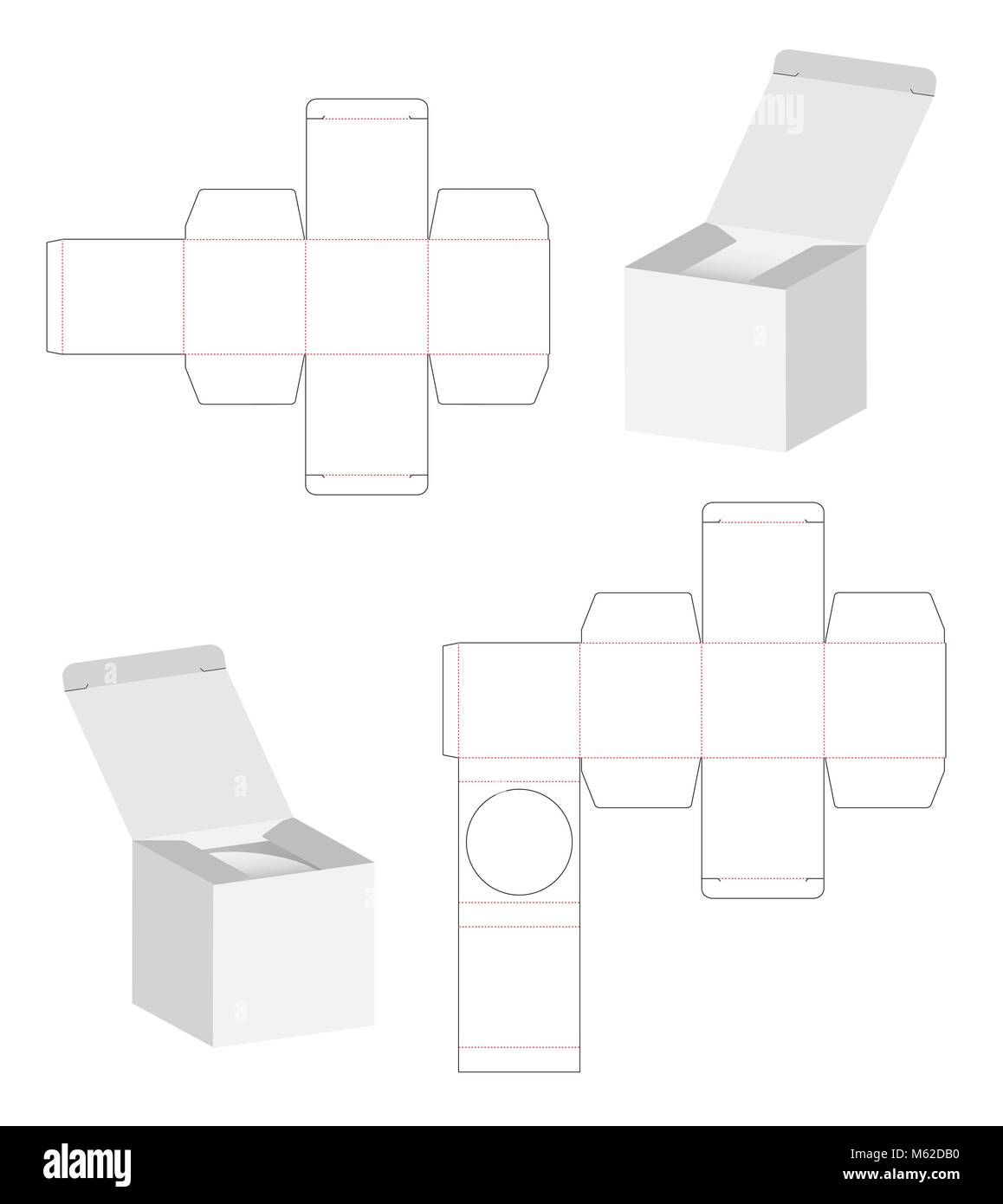 Box packaging die cut template design. 3d mock-up illustration. Stock Vector