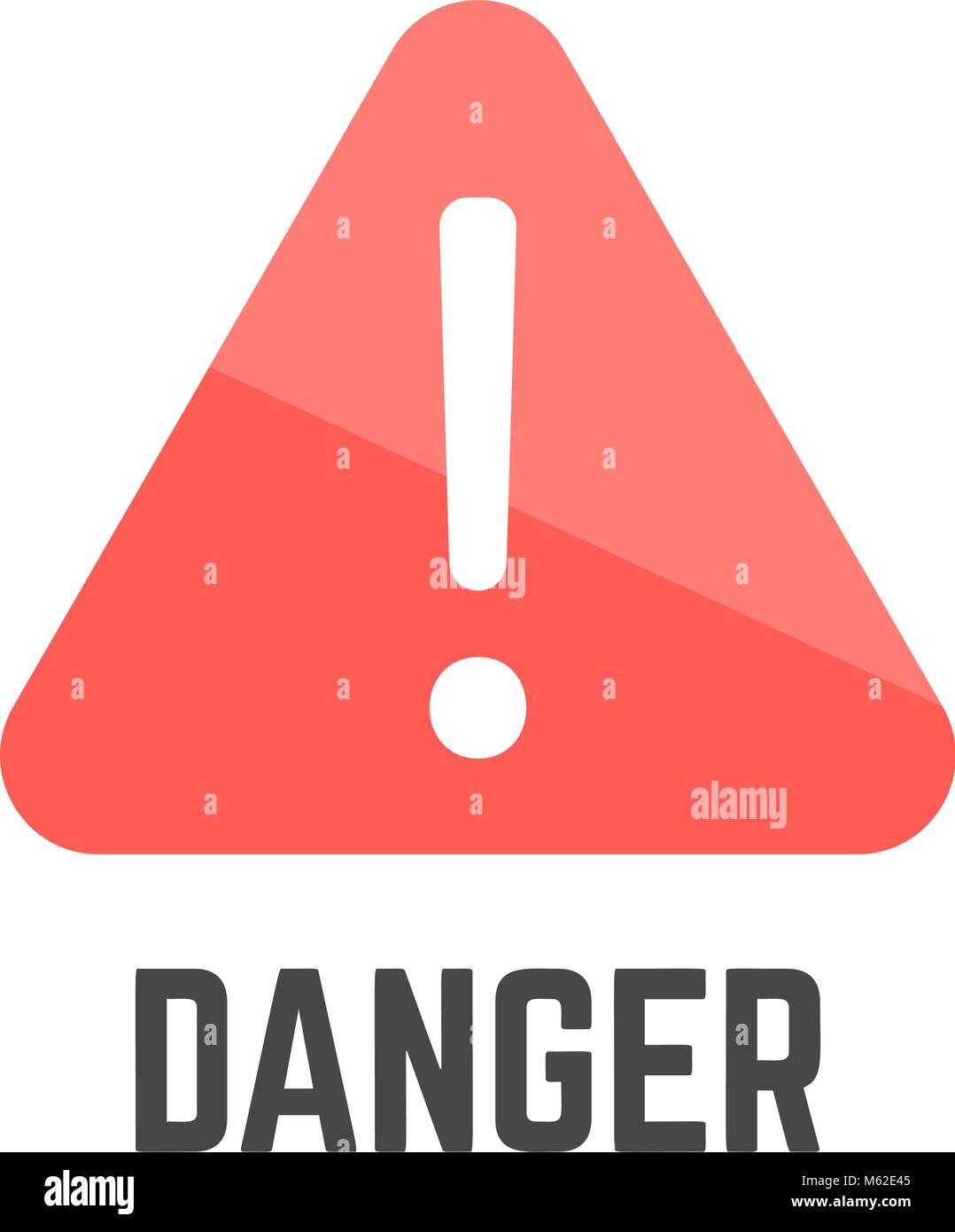 Triangular red danger sign with rounded corners Stock Vector Image