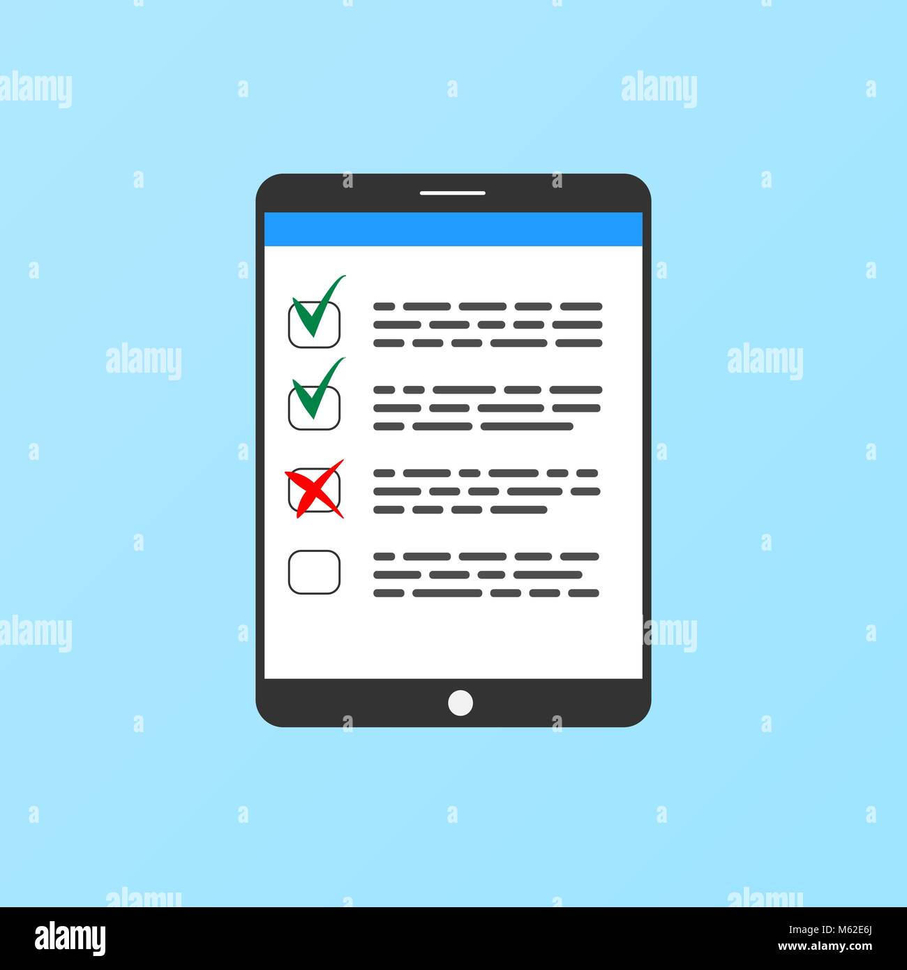 Digital checklist on the device screen illustration Stock Vector Image ...