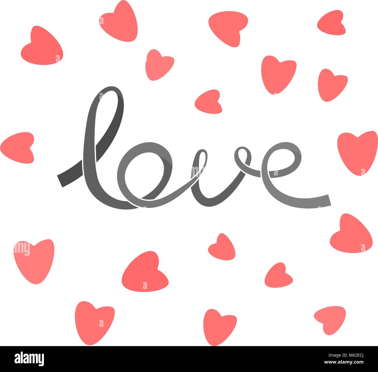 Love card illustration. Stylized text and ribbon Stock Vector Image ...