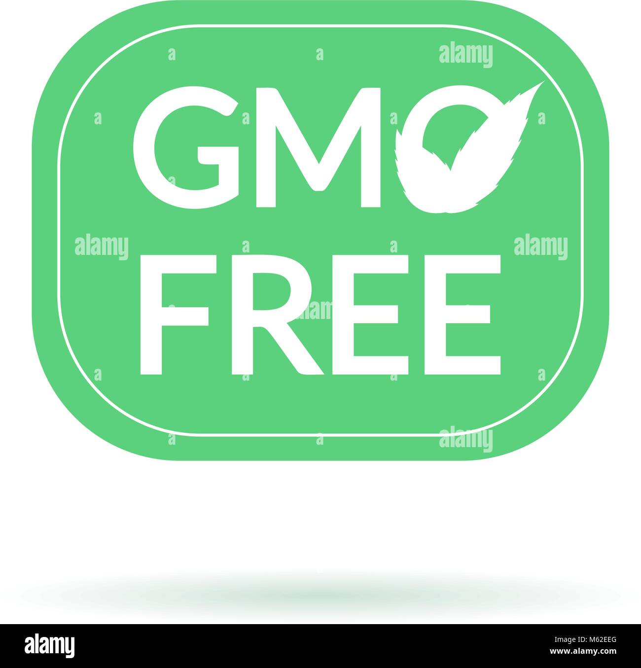 Classic GMO free label illustration. Natural production origin sign