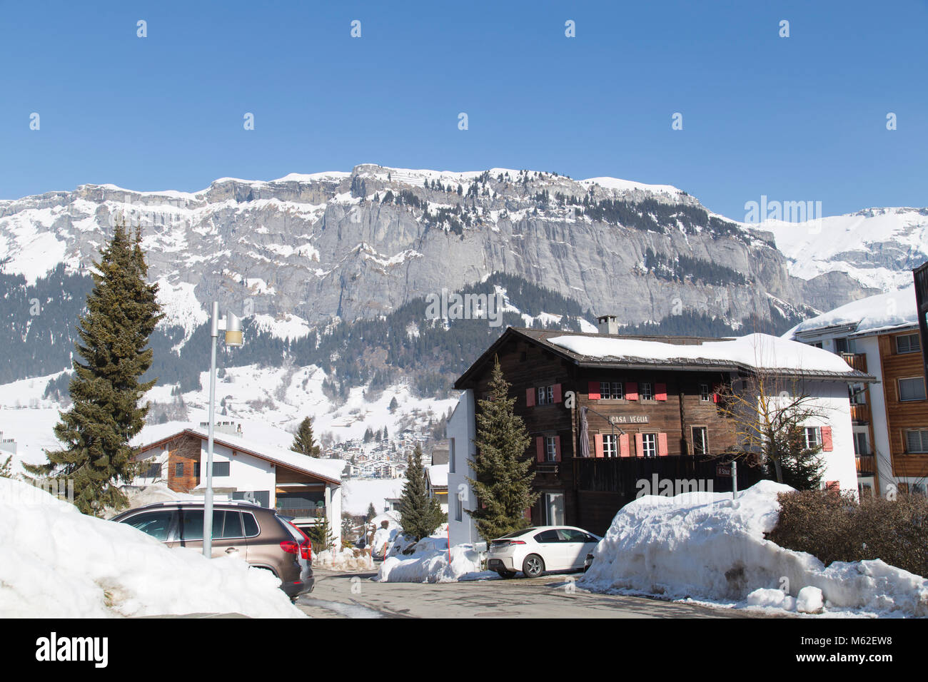 Town of Flims in Switzerland Stock Photo - Alamy