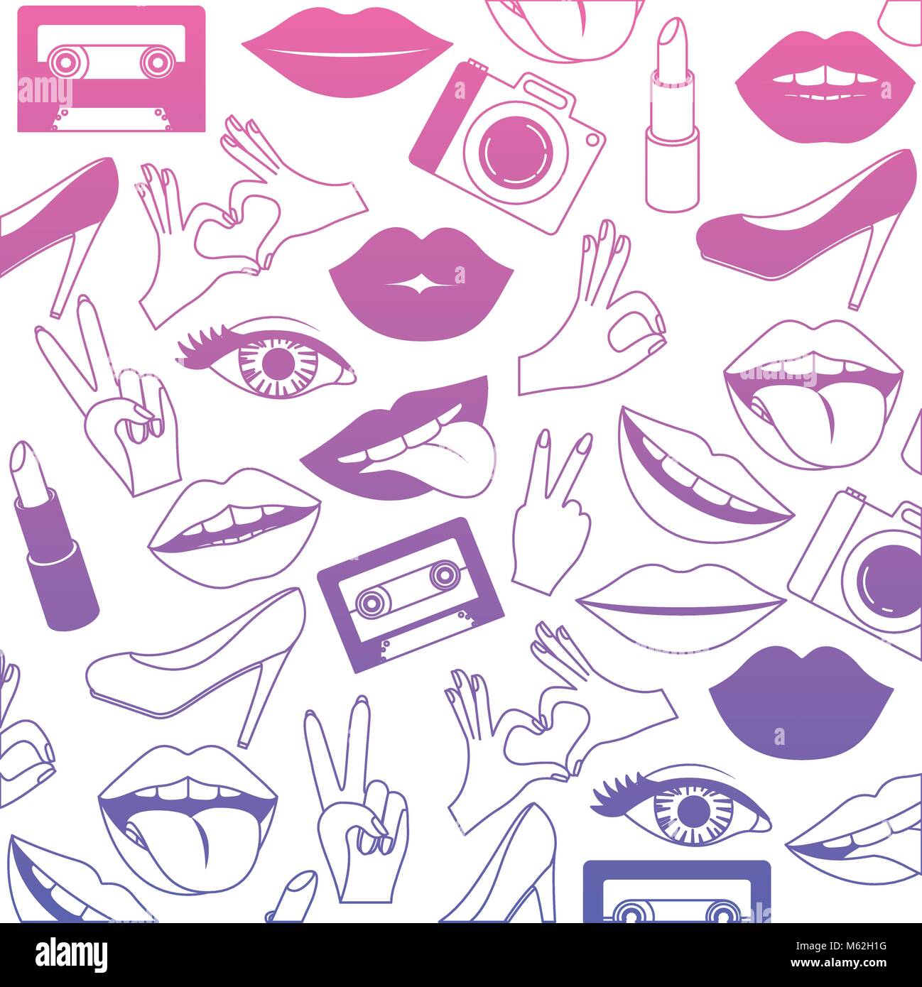 pop art stickers set icons Stock Vector Image & Art - Alamy