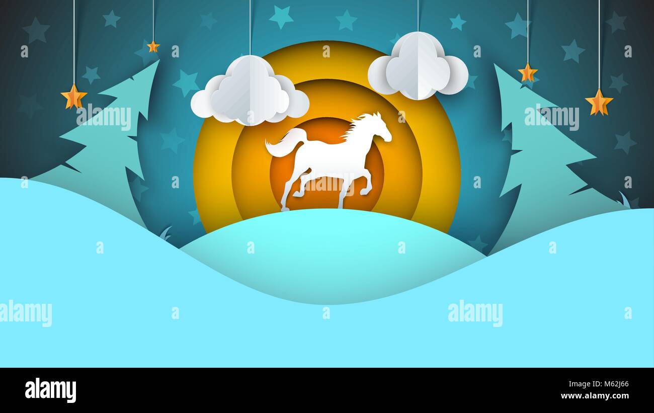 Horse cartoon in outdoor Stock Vector Images - Alamy