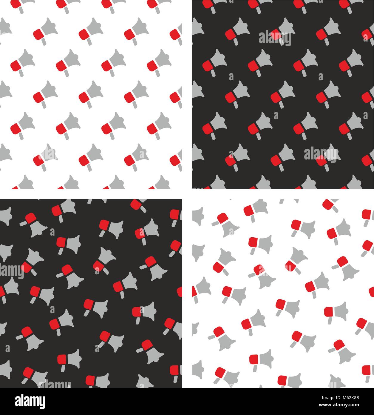 Megaphone Seamless Pattern Set Stock Vector Image & Art - Alamy