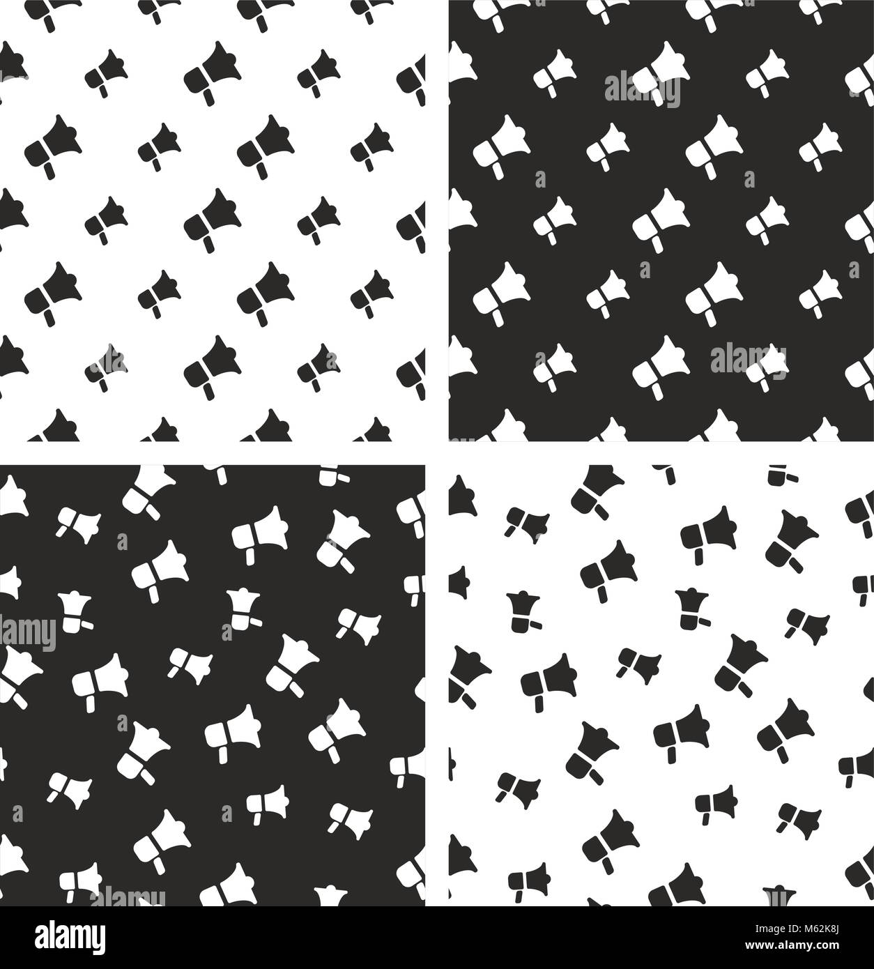 Megaphone Seamless Pattern Set Stock Vector Image & Art - Alamy