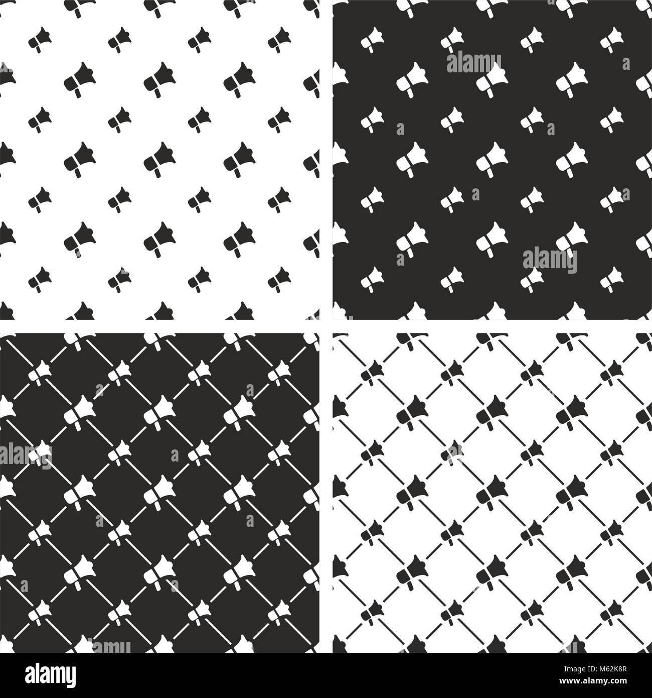 Megaphone Seamless Pattern Set Stock Vector Image & Art - Alamy