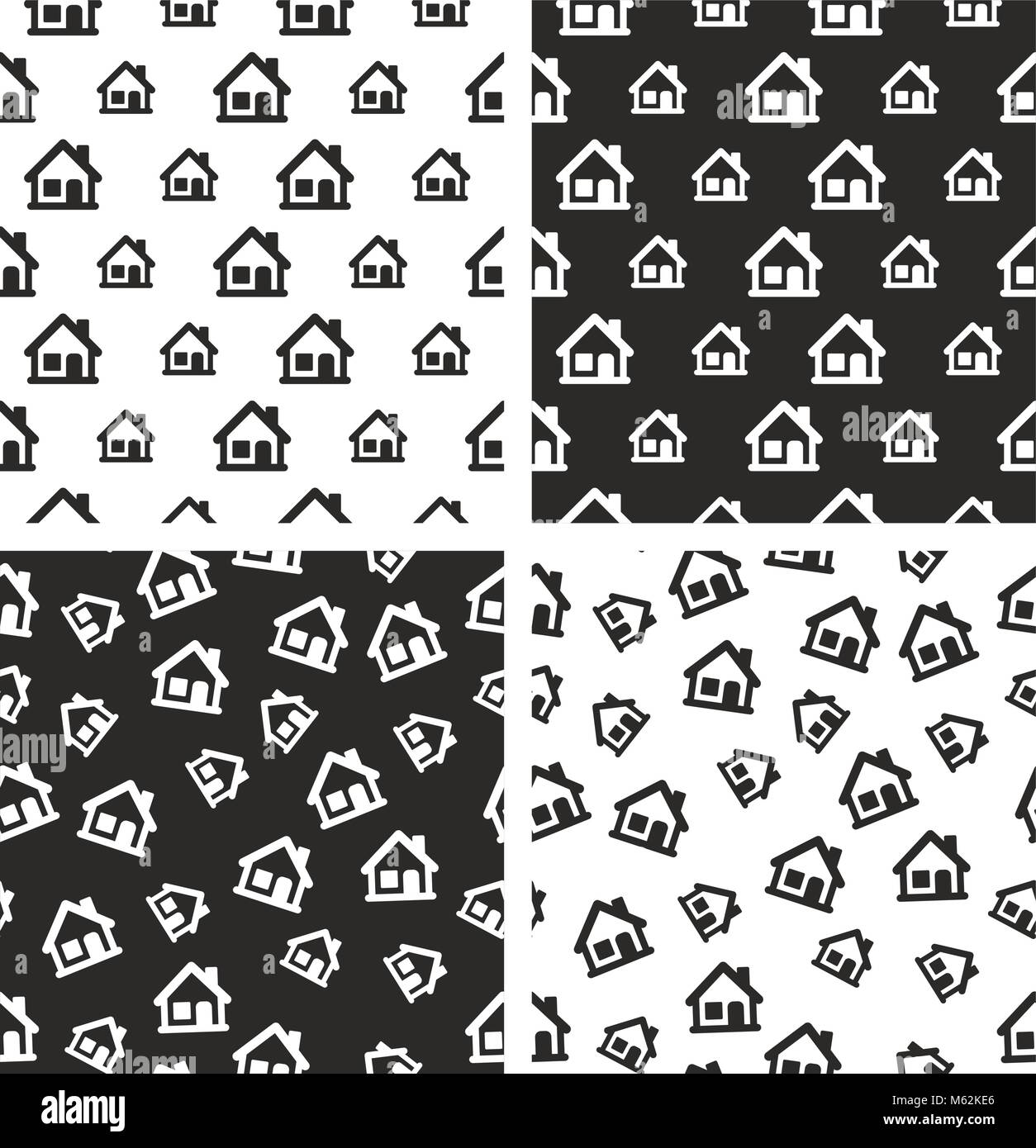 One Storey House Seamless Pattern Set Stock Vector Image & Art - Alamy