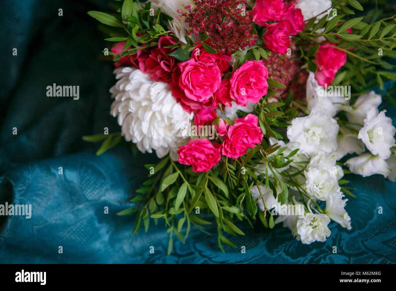 Beauty bouquet on celebration closeup. Delicate, exquisite flowers