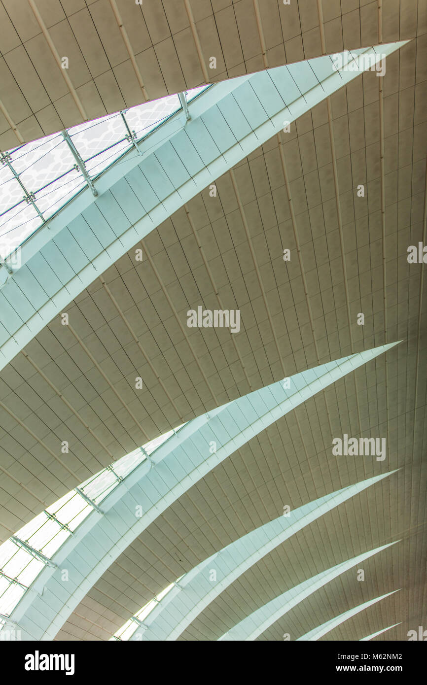 Shapes inside the Dubai International airport, United Arab Emirates. Stock Photo