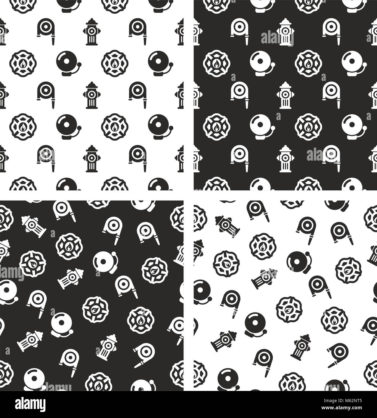 Fireman Seamless Pattern Set Stock Vector Image & Art - Alamy