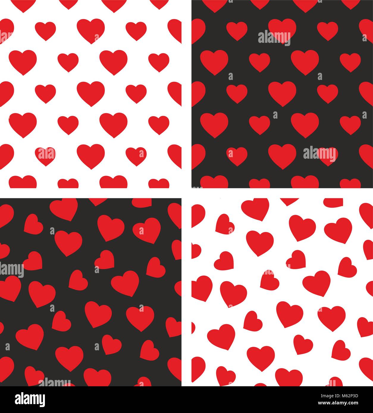 Heart Shape Seamless Pattern Set Stock Vector Image & Art - Alamy