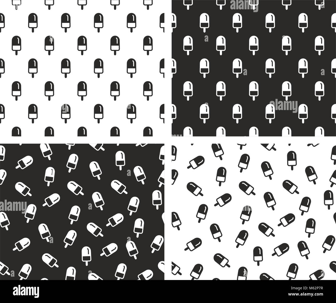 Ice Cream Seamless Pattern Set Stock Vector Image & Art - Alamy