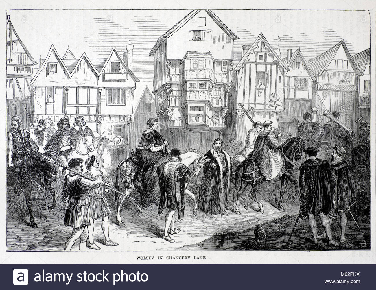 Cardinal Thomas Wolsey, 14731530, in Chancery Lane, London, antique