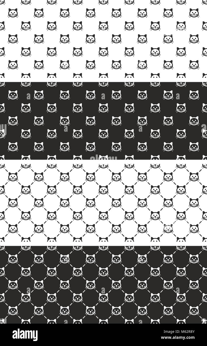 Cat Seamless Pattern Set Stock Vector Image & Art - Alamy