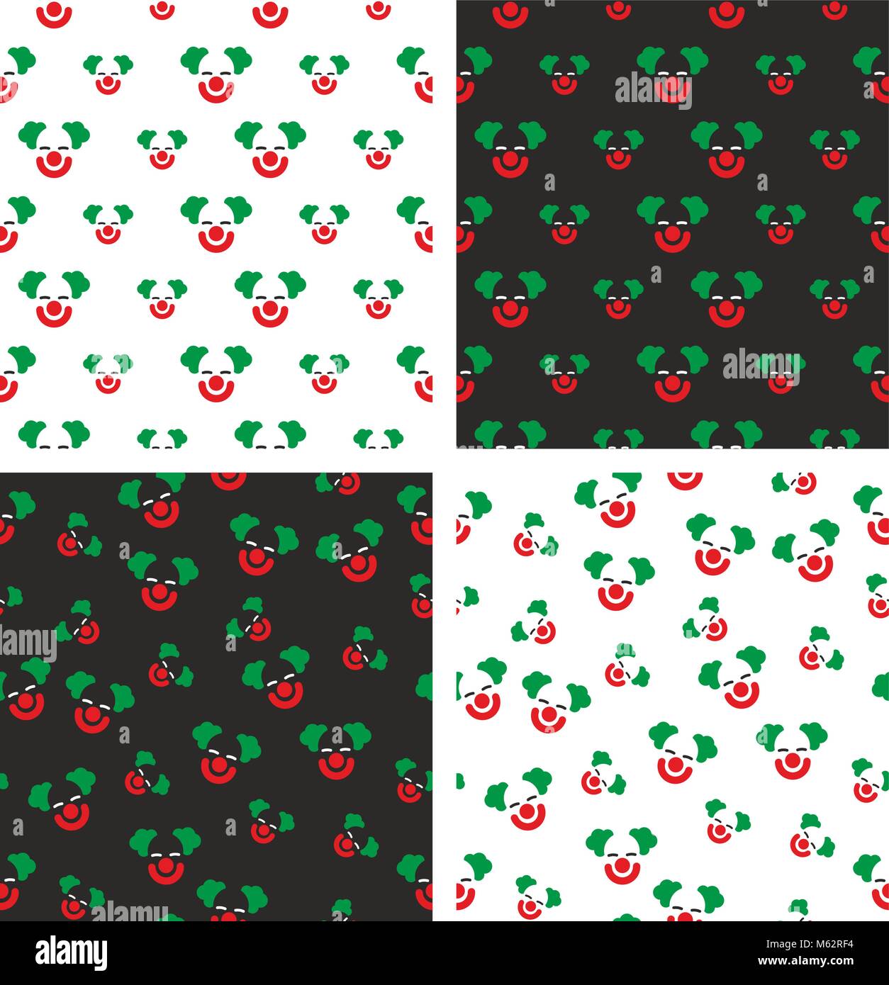 Clown Seamless Pattern Set Stock Vector Image & Art - Alamy