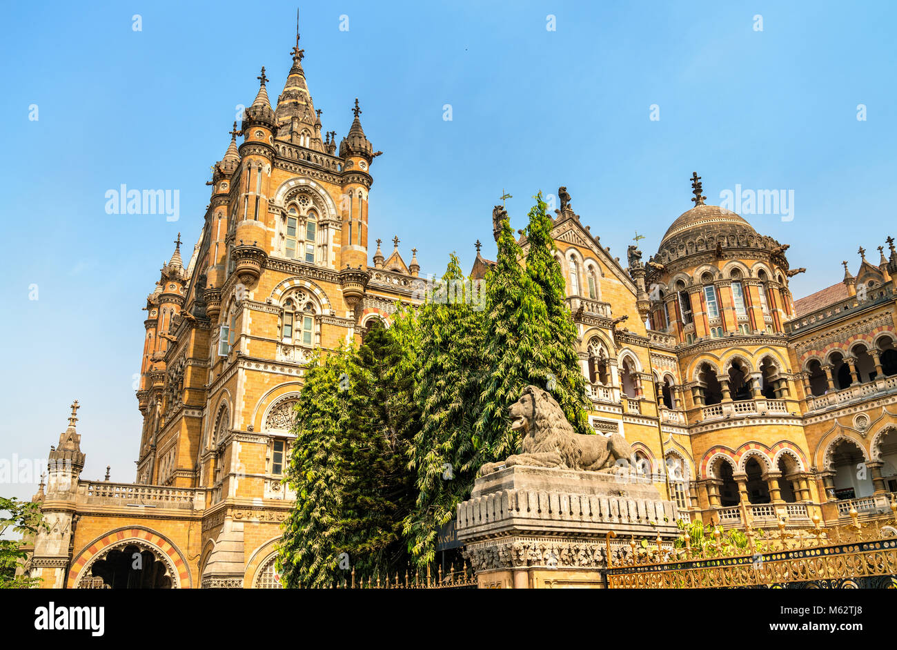 Chhatrapati Shivaji Maharaj Terminus, a UNESCO world heritage site in Mumbai, India Stock Photo