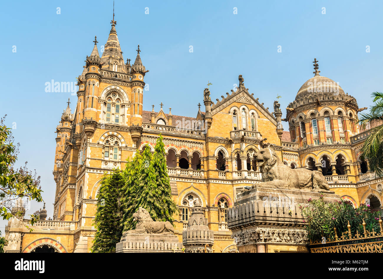 Chhatrapati Shivaji Maharaj Terminus, a UNESCO world heritage site in Mumbai, India Stock Photo